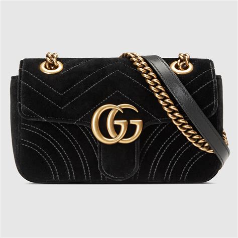 gucci bag black velvet|gucci marmont velvet mini bag.